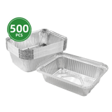 1.5 lb. Oblong Deep Foil Take-Out Container - (500/Case)