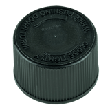 Black CRC (Child Resistant Closure) Cap 24-400 Push & Turn Text .035" Pulp HS-035 (3200/Case)