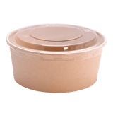 32 oz PE lined Microwavable Kraft Paper Bowl with PP Lid