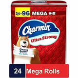 Charmin Ultra Strong Clean Touch Toilet Paper Roll, 2-Ply, 3 15/16" x 4", 220 Sheets/Roll - (24/Case)