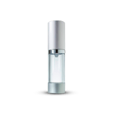 30 ml Clear Airless Pump Bottle w/ Silver Base and Silver Over Cap