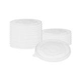 Clear Flat PP Plastic Lids for 21, 25 28, 34 oz Paper Soup Containers  - (600/Case)