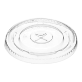 Clear Plastic Cup Flat Lids with Straw Slot - Fits 12, 16, 20, and 24 oz - (1000/Case)
