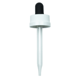 CRC (Child Resistant Closure) Dropper - Black Rubber with White Cap - 76mm 20-400(1400/case)