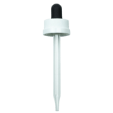CRC (Child Resistant Closure) Dropper - Black Rubber with White Cap - 89mm 20-400(1400/case)