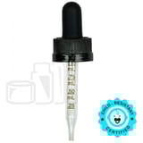 CRC (Child Resistant Closure) Dropper - Black with Measurement Markings on Pipette  - 65mm 20-400 (1400/Case)