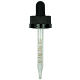 CRC Dropper - Black with Measurement Markings on Glass Pipette and 1ml Pull Bulb - 76mm 20-400(1400/case)