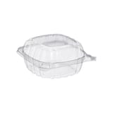Dart ClearSeal C53PST1 Clear Hinged Lid PS Plastic Container, 5 3/8" x 5 1/4" x 2 5/8" - (500/Case)