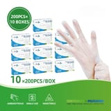 Clear Disposable TPE Food Service Gloves (Medium)- 2000/Case