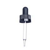 18-400 Black CRC Dropper with 66 mm Glass Pipette (Fits 0.5 oz Boston Round Bottle) - 1000/Case