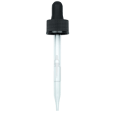 20-400 Black Dropper with 91 mm Glass Pipette (Fits 2 oz Boston Round Bottle) - 1000/Case