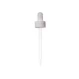 20-400 White Dropper with 91 mm Glass Pipette (Fits 2 oz Boston Round Bottle) - 1000/Case