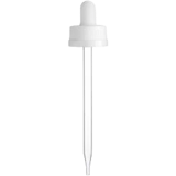 22-400 White CRC Dropper with 108 mm Glass Pipette (Fits 4 oz Boston Round Bottle) - 1000/Case