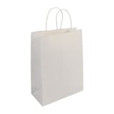 Duro 10" x 5" x 13" White Paper Shopping Bag with Handles, Missy, 60#BW - (250/Case) 84641