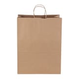 Duro Dubl Life 13" x 7" x 13" Recycled Kraft Paper Shopping Bag with Handles, Jr. Mart, 65#BW - (250/Case) 87523
