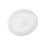 Fabri-Kal Greenware Compostable Clear PLA Plastic Lid with Straw Slot, Fits 12, 16, 20 & 24 oz - (1000/Case) LGC12-24