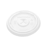 Fabri-Kal Greenware Compostable Clear PLA Plastic Lid with Straw Slot, Fits 9, 12/14 oz - (1000/Case) LGC9/1214
