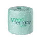 Green Heritage Pro White Toilet Paper Roll, 2-Ply, 4 3/8" × 3 1/2", 500 Sheets/Roll - (96/Case)