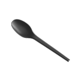 6.5" Compostable Black Spoon – Heavy-Duty CPLA Cutlery for Eco-Friendly Dining