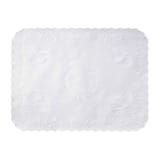 Hoffmaster 10" x 14" White Paper Anniversary Embossed Placemat, Straight Edge - (1000/Case) PM30659
