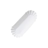 Hoffmaster 6" White Paper Fluted Hot Dog Tray, Medium Weight - (500/Case) 610740