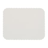 Hoffmaster 9 3/4" x 13 3/4" White Paper Knurl Embossed Placemat, Scalloped Edge - (1000/Case) PM32052