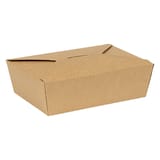 Inno-Pak 192045724 Innobox Edge Kraft Paper Take-Out Container, #4, 7 3/4" x 5 1/2" x 3 1/2" - (90/Case)