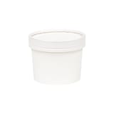 Inno-Pak White Poly-Coated Paper Soup Cup with Paper Lid, 12 oz  - (250/Case) 191676895