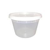 Kari-Out Tripak 12 oz. Clear PP Plastic Deli Container With Lid, Microwave-Safe, Combo Pack - (240/Case) TD40012