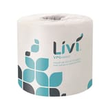 Livi VPG Select White Toilet Paper Roll, 2-Ply, 4 1/2" × 4", 500 Sheets/Roll - (80/Case) 21545