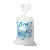 LK Packaging 10 lb. Printed LDPE Plastic Ice Bag, 1.2 Mil, 9" x 3" x 21" - (1000/Case) H12PMET