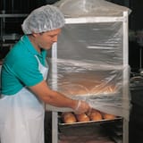 LK Packaging 52" x 80" HDPE Plastic Bun Pan Rack Cover, 0.6 Mil - (100/Roll) BOR5280