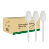 5.5" White Medium Weight Plastic Tea Spoons - (1000/Case)