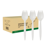 5.5" White Medium Weight Plastic Sporks - (1000/Case)