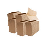 Natural Brown 1-Ply Kraft Multi-Fold Paper Towel 9" × 9" - (4000/Case)
