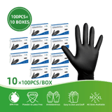 Black Disposable Powder-Free Nitrile Gloves 4 Mil (Large) - 1000/Case