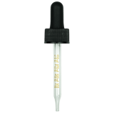 NON CRC (Child Resistant Closure) Dropper - Black with Measurement Markings on Pipette - 76mm 20-400(1400/case)