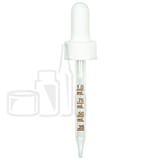 NON CRC (Child Resistant Closure) Dropper - White with Measurement Markings on Pipette - 77mm 18-410(1400/case)