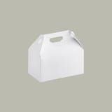 SQP 10 lb White Barn Take-Out Box with Handle, 9 1/2" x 5" x 5" - (125/Case) 3612