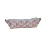 SQP 1 lb. Red Plaid Paper Food Tray, #100, 6 1/2" × 4 3/8" × 1 1/2" - (1000/Case) 8761