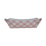 SQP 2 lb. Red Plaid Paper Food Tray, #200, 6 1/2" × 4 3/4" × 1 3/4" - (1000/Case) 8762
