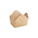 SQP Kraft Paper Take-Out Container, #4, 4 3/8" x 3 1/2" x 2 1/2" - (160/Case) 100460