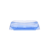 Blue Plastic PET Take Out Sushi Containers with Lids 9.44" x 4.56" x 1.96" - (360/Case)