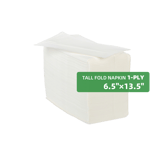 White Tall Fold 1-Ply Dinner Napkins 13" × 6.7" - (10000/Case)