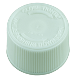 White CRC (Child Resistant Closure) Cap 20-400 PUSH & TURN TEXT .035â€ Pulp HS-035 (4500/case)