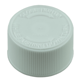 White CRC (Child Resistant Closure) Cap 24-400 PUSH & TURN TEXT .035" Pulp HS-035 (3200/case)