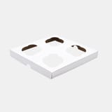 White Cupcake Insert, Standard, Holds 4 Cupcakes, 7 7/8″ x 7 7/8″ x 7/8″ - (200/Case) CC88S-4