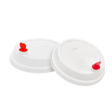 White 16 oz. / 24 oz. PP Injection Cold Cup Lids with Heart Stopper - (1000/Case)