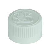 White PP Ribbed CRC (Child Resistant Closure) Cap 20-400 Universal Heat Liner - 4600/case