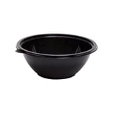 WNA Caterline APB80BL Pack n’ Serve Black Round PET Plastic Bowl, 80 oz - (25/Case)